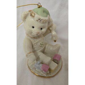 Lenox Teddy's Millennium Wish Porcelain Ornament 3.5"